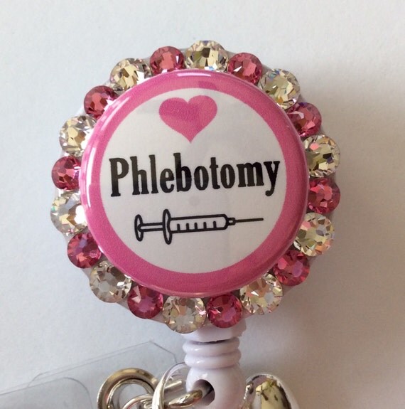 Love Phlebotomy Phlebotomist Lab Decorative Badge ID Holder