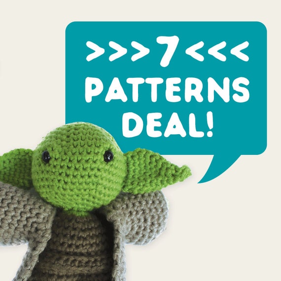 7 Patterns Deal. Special Offer, Discount Price, Set of 7. Amigurumi Pattern, PDF Files Pack, DIY, Crochet, Dolls, Geek, Nerd, Children, Gift