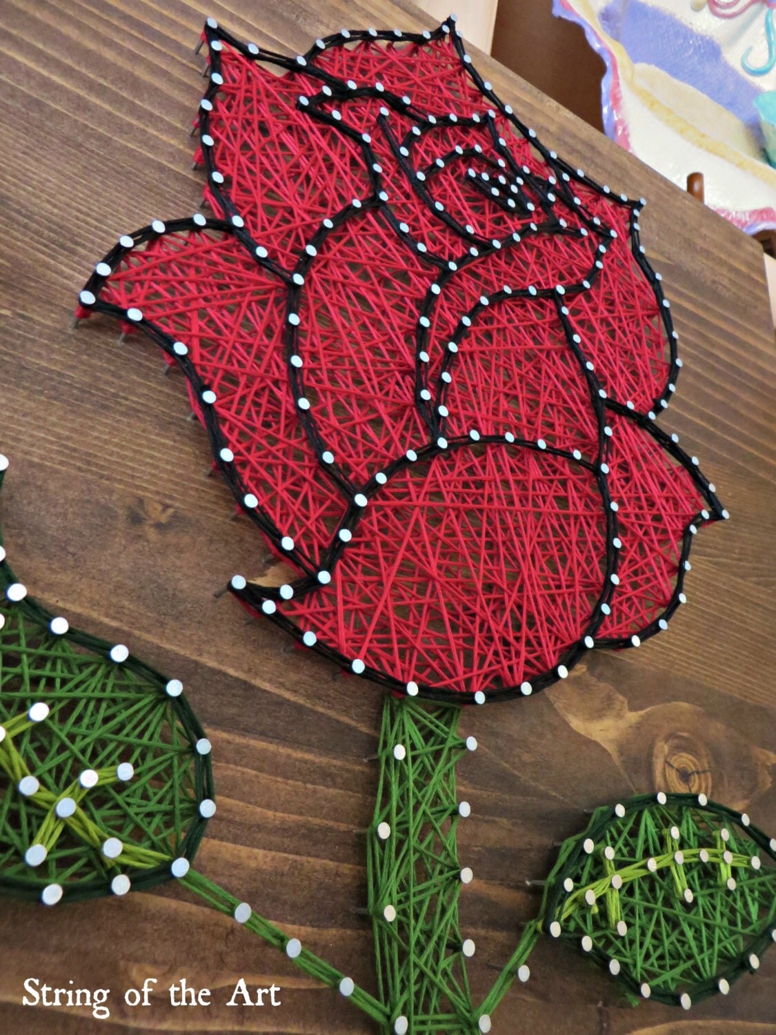 DIY String Art Kit Rose Rose String Art Rose Crafts Kit