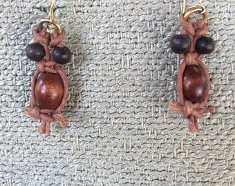 Vintage Owls 70's Macrame Owl Earrings