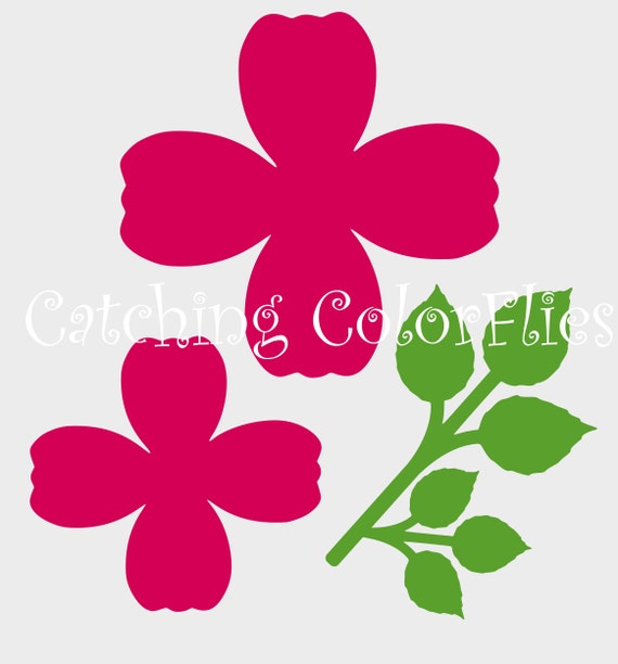 Large Paper Rose flower Templates and SVG files DIY paper