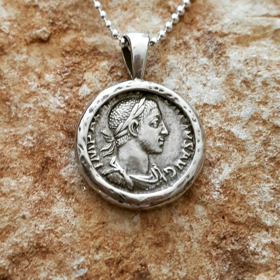 Download Genuine Antique Coin pendant/ Roman coin necklace/ Vintage