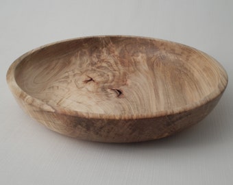 Wooden Decorative Bowl Maple Feather Crotch Handmade