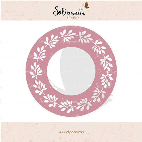 Download Circle monogram frame wreath SVG and DXF Cut Files for