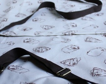 Guinea Pig Cotton Apron - Sketched Guinea Pigs Design