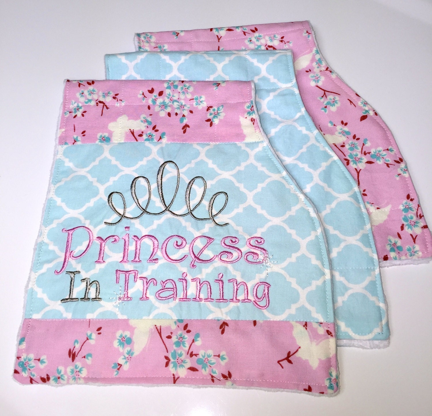 Baby girl Burp cloths set baby burp cloth set Princess In