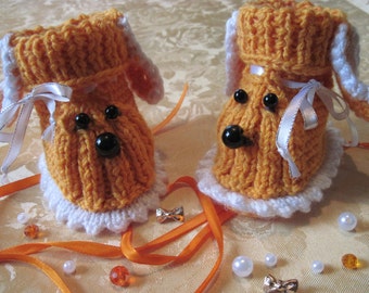 Boy booties-Baby-boy-gift-Birthday-Wool baby socks Baby child christmas baby gift Baby shoes for boy Soft sole shoes Hand knit Booties dog