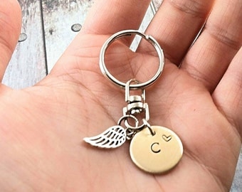 Memorial Keychain~ Memorial Key Chain~ Funeral Gift~ Custom Memorial~ Angel Wing Charm~ Infant Memorial~ Stillborn Memorial~ In Memory Of