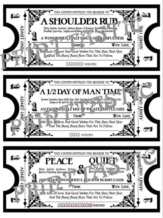 printable love coupons black and white