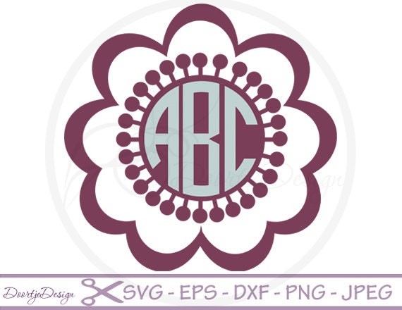 Download SVG Monogram Floral Vector Files Cirlcle Monogram Floral