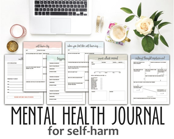 Printable Therapy Journal for Self-Harm by designedbykatherine