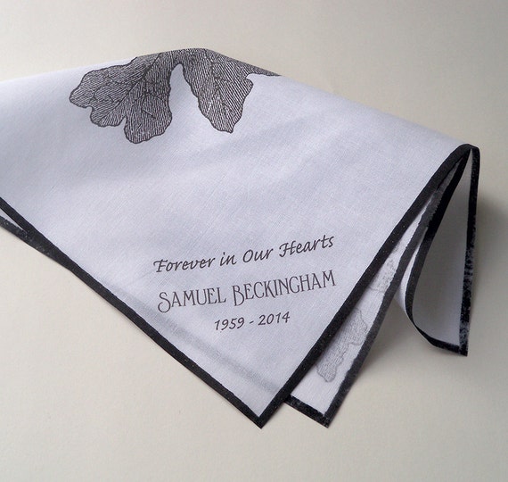 Personalized funeral handkerchief sympathy by ArtfulBeginnings3