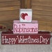 Valentine's Day decor personalized wood blocks primitive