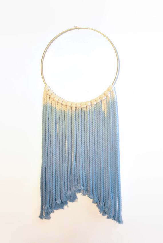 Items similar to Blue Macrame Cord Wall Hanging on Etsy