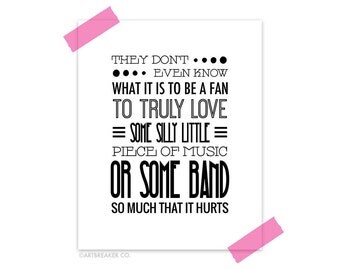ALMOST FAMOUS Movie Quote, Music, Penny Lane, Typography, Black and White. 8x10