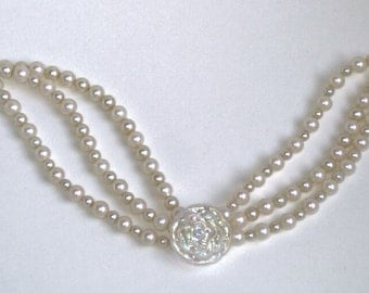 GJ Emily vintage style faux pearl multistrand bracelet