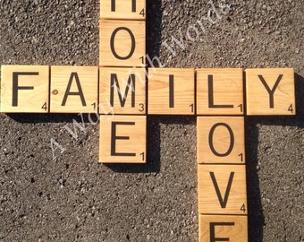 Scrabble Wall Tiles - Custom Letters - Scrabble Wooden Tiles - Personalized