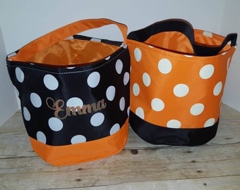 Personalized Halloween Bucket, Personalized Halloween Bag, Trick or Treat bags, Apple Picking Bag