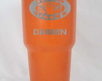 20 30 oz Yeti or RTIC in silver orange or black custom Auburn Tigers personalized your choice
