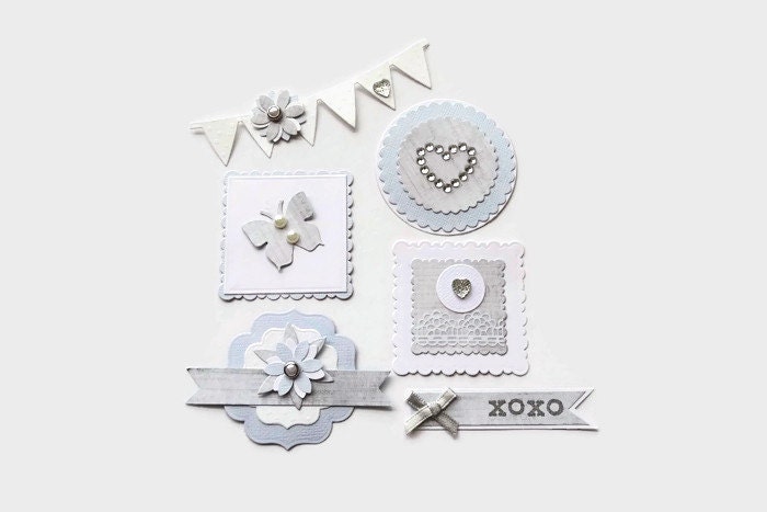 Wedding scrapbook embellishments acid free Die cut outs for