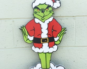 Wood cutout grinch | Etsy