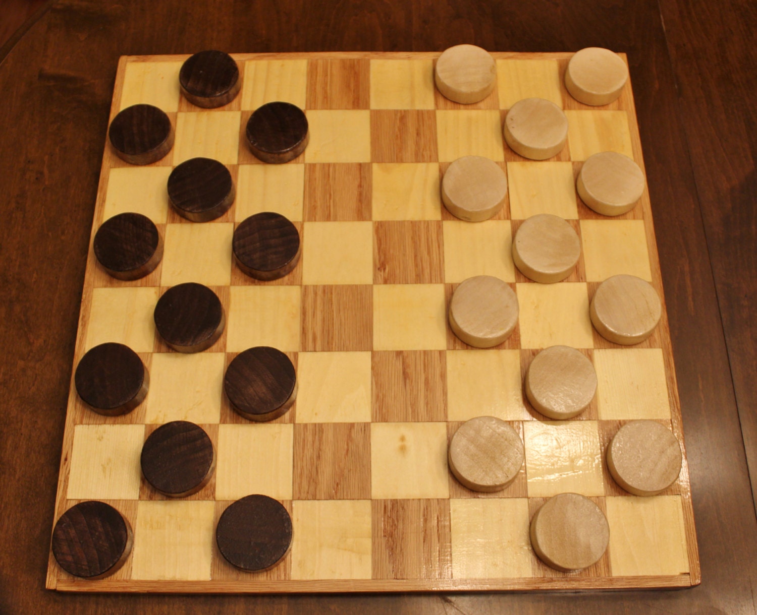 Handmade Solid Wood Checkerboard Chess by FarmingtonRiverCraft