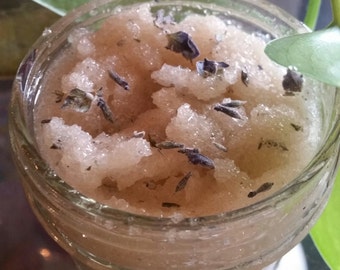 Organic Body Scrub - Lavender Silk - Soothing Scrub - Exfoliant - Skin Tightener - Moisturizer - Vegan