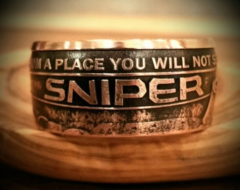 Sniper Ring - Sniper - Copper Sniper Ring - Hand Forged .999 Pure Copper Coin Ring
