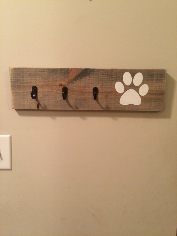Wooden Dog Leash/Accessory Holder by SouthernBeaver on Etsy