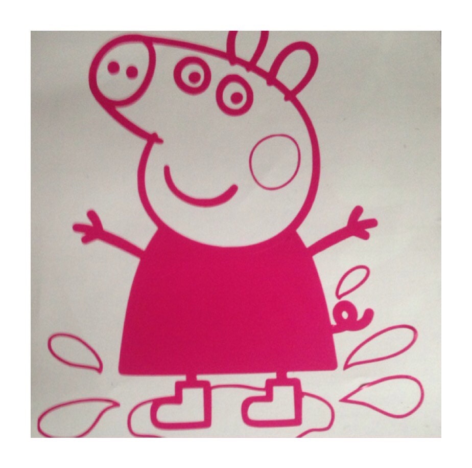 Personalised peppa pig wall vinyl decal sticker by Fosterstitches