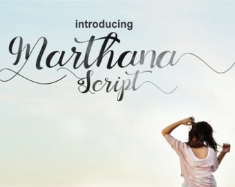 Marthana Script Font - Handwritten font download . Perfect Craft Font. Convert to embroidery font. Font for invitations
