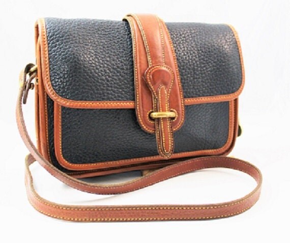 Vintage Dooney And Bourke Navy Crossbody Messenger Handbag