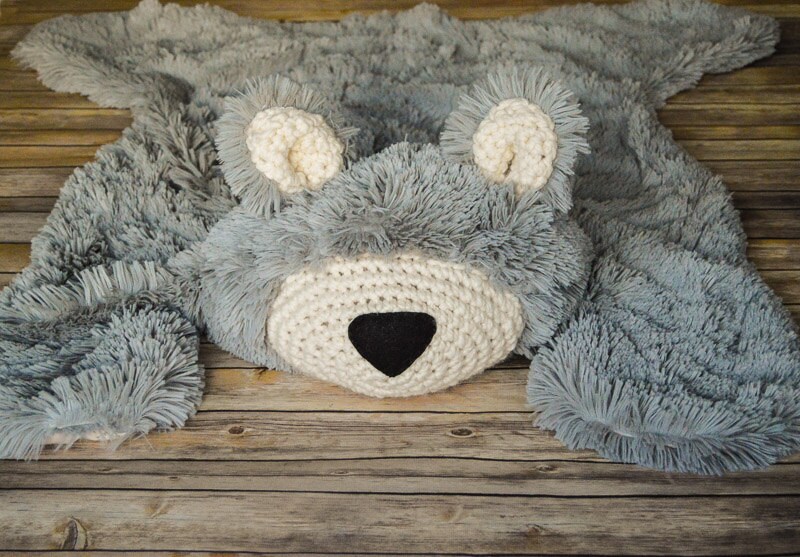 Nursery Rug Large Bear Rug Woodland Nursery Rug