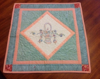 Hand Embroidered and Quilted Wall Hanging