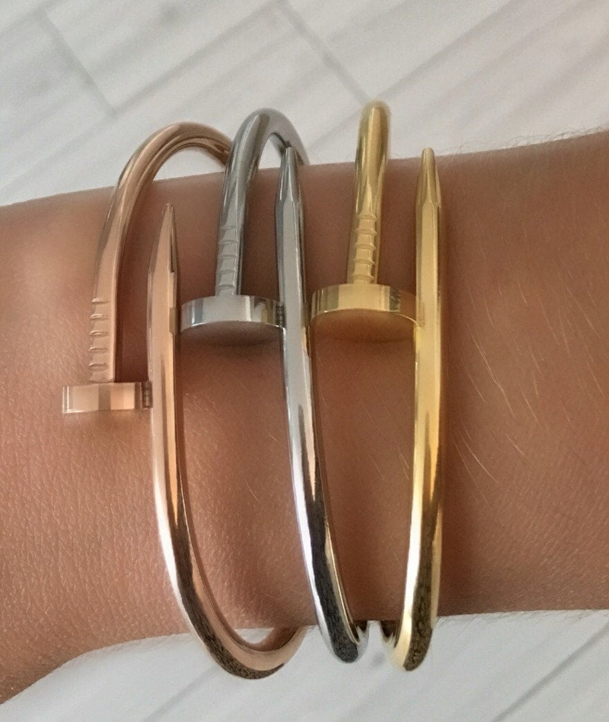 Nail Bangle bracelet Nail bracelet love by EternallyTrendy on Etsy