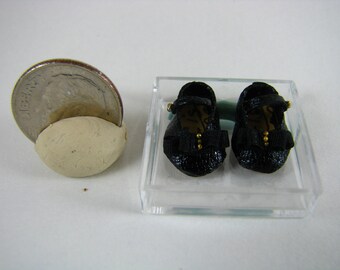 Miniature Leather Mary Janes-Miniature White Shoes-Miniature Leather Shoes-Little Mary Janes 1 1/2''