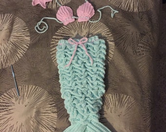 Baby mermaid crochet cocoon