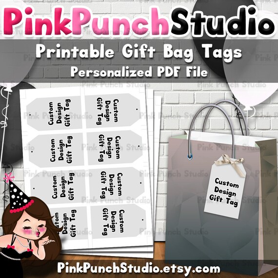DIY Printable Personalized Gift Bag Tag Your Custom Design