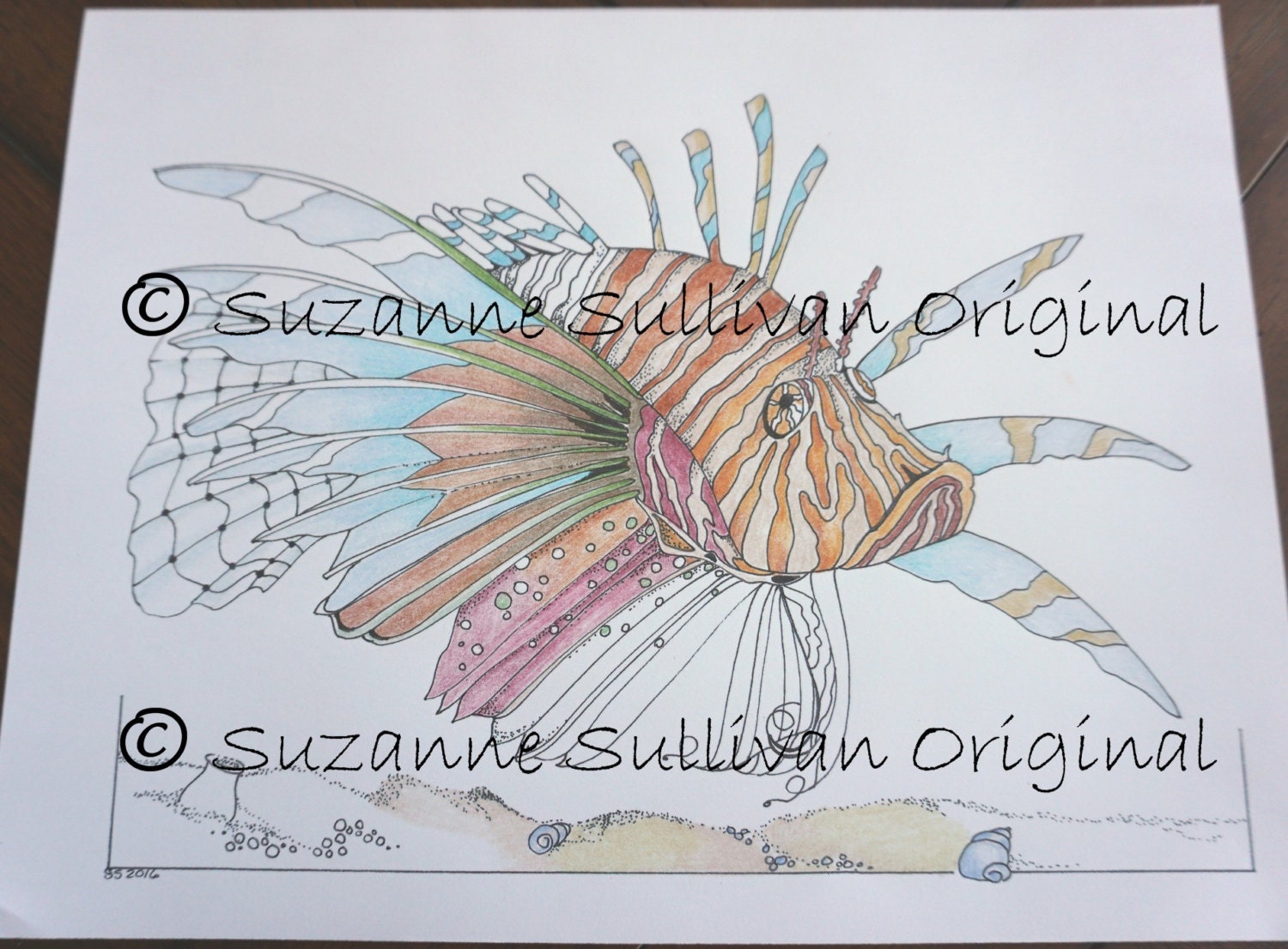 Lion Fish Coloring Page Ocean fish coloring page Adult