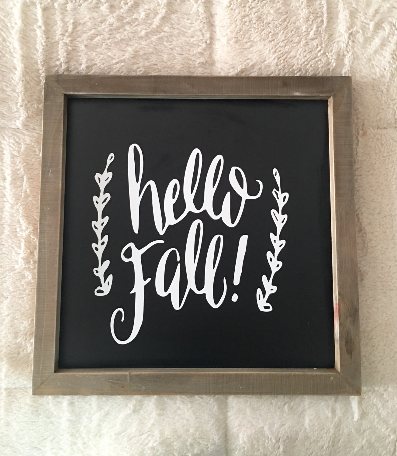 Hello Fall chalkboard sign