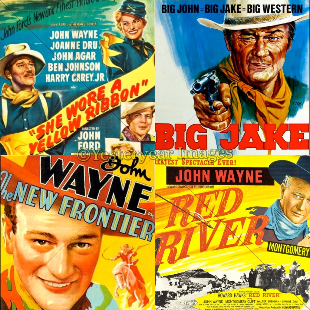 Vintage JOHN WAYNE Movie Posters Printable Digital Images