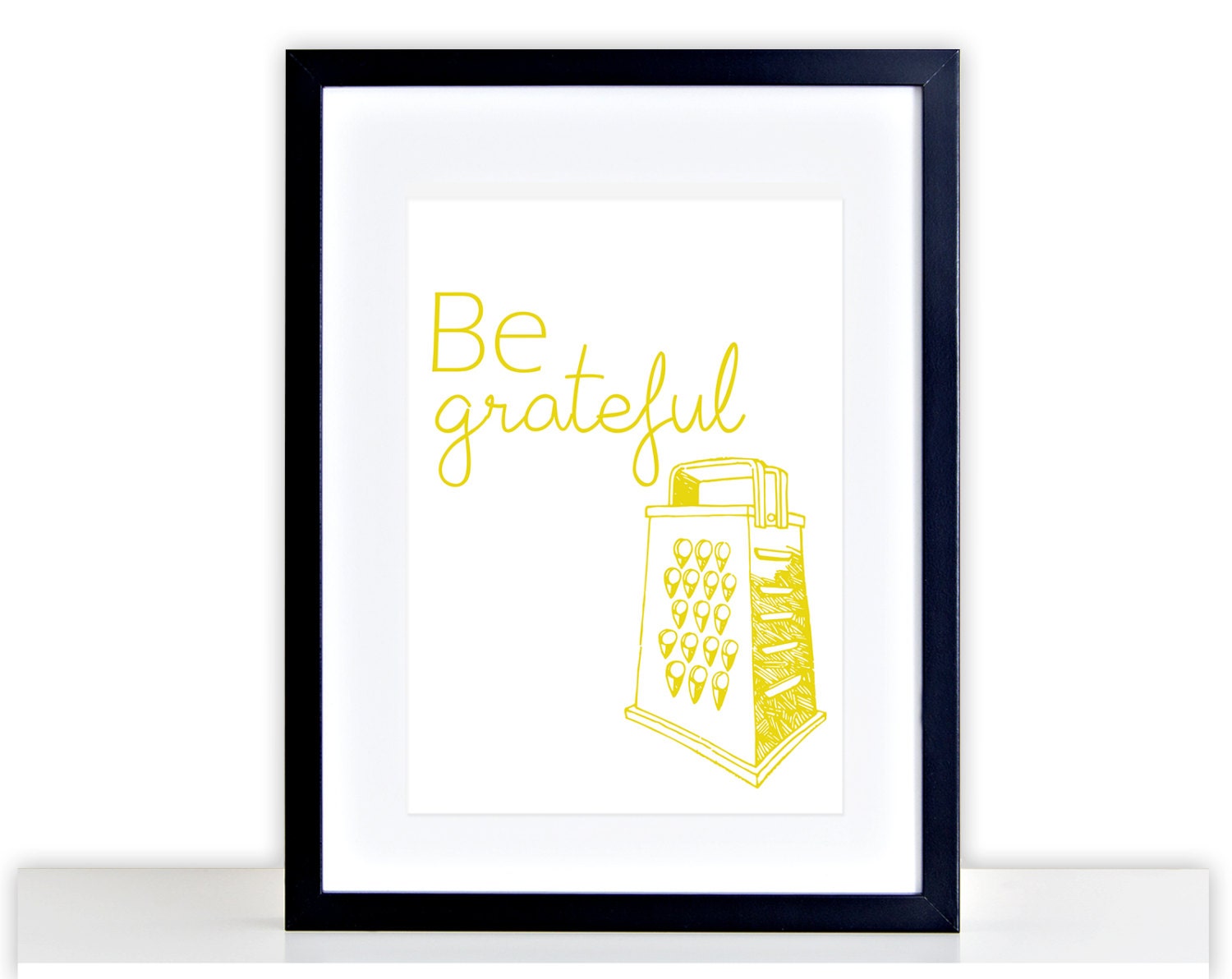 Be Grateful Photo Cheese Grater Picture FRAMED AND MOUNTED