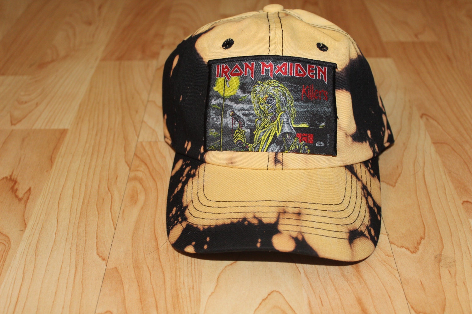 Exclusive iron maiden black bleached hat