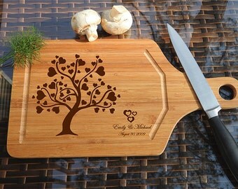 kikb498 Personalized Cutting Board Wood wooden wedding gift anniversary date heart tree