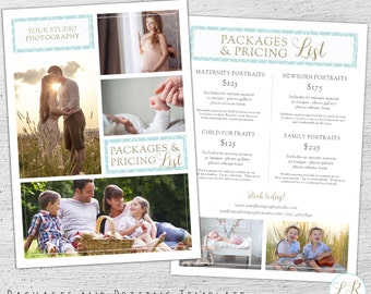 Photography Price List, Photoshop Template, Marketing, Price Sheet, Photography Pricing Template, Photographer, Pricing Guide - 01-007