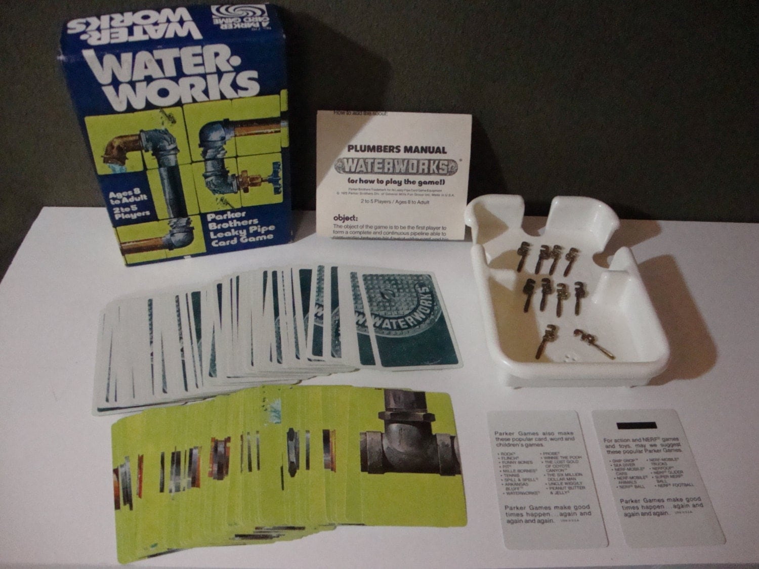 Water Works Card Game 1976 Complete Vintage Leaky Pipe Game