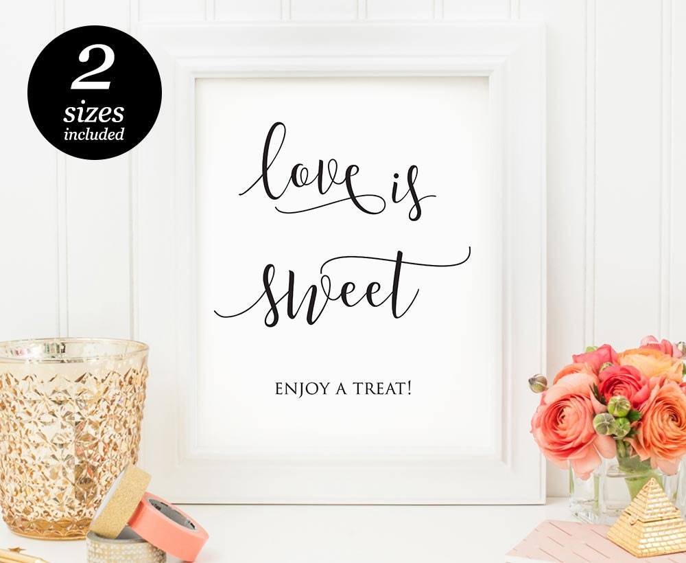 Love is Sweet Printable Wedding Sign Wedding Candy Bar Sign
