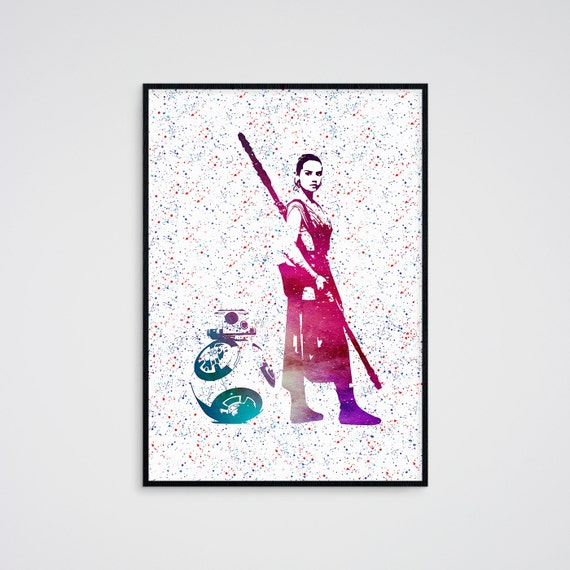  Star  Wars Rey Print Star  Wars Wall  Art Star  Wars Print  by 