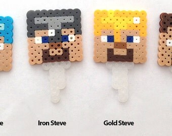 Minecraft Inspired Steve Cupcake Toppers Set