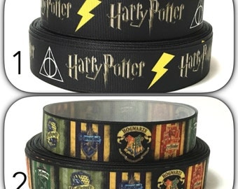 Harry Potter Ribbon, Hogwarts Ribbon, Grosgrain Ribbon for bows,Gryffindor Ribbon, Ravenclaw Ribbon,Hufflepuff ribbon,Slytherin Ribbon
